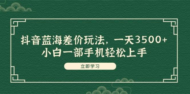 （11903期）抖音蓝海差价玩法，一天3500+，小白一部手机轻松上手-三石资源库