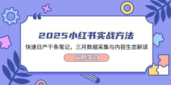 （14347期）2025小红书实战方法，快速日产千条笔记，三月数据采集与内容生态解读-三石资源库