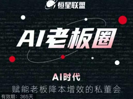 恒星联盟·AI老板圈，AI时代，赋能老板降本增效的私董会，帮你轻松掌握AI赋能-三石资源库
