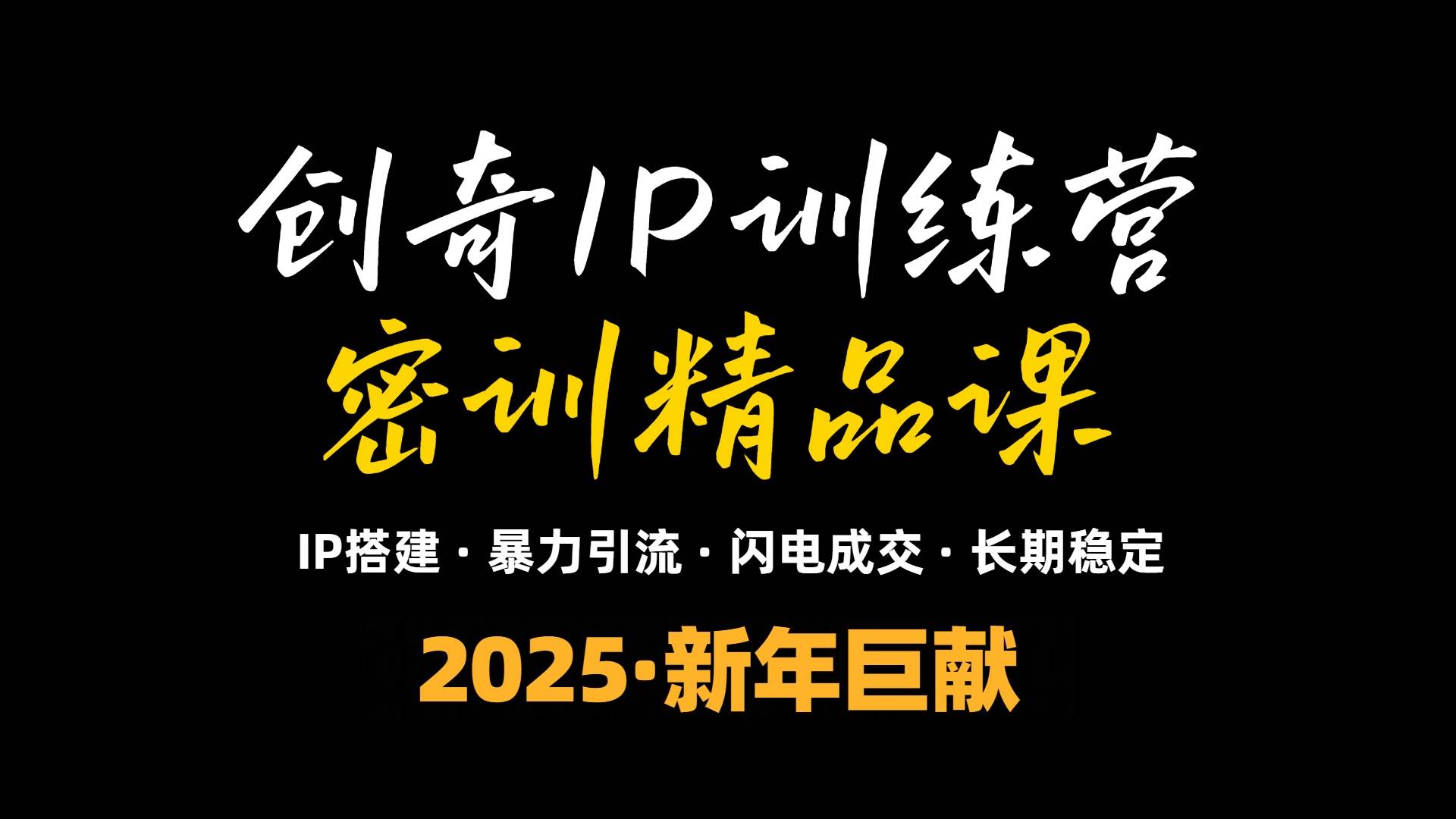 （13898期）2025年“知识付费IP训练营”小白避坑年赚百万，暴力引流，闪电成交-三石资源库