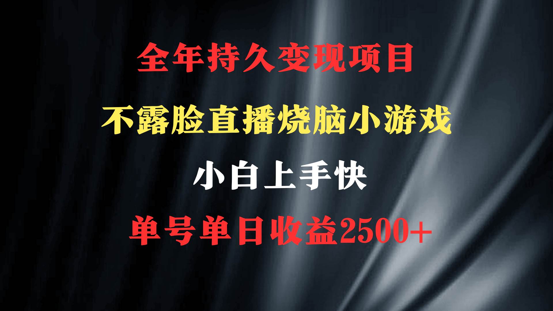 （9168期）2024年 最优项目，烧脑小游戏不露脸直播  小白上手快 无门槛 一天收益2500+-三石资源库