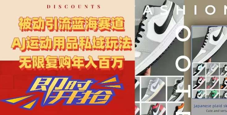 被动引流蓝海赛道,AJ运动用品私域玩法,无限复购年入百万【揭秘】-三石资源库