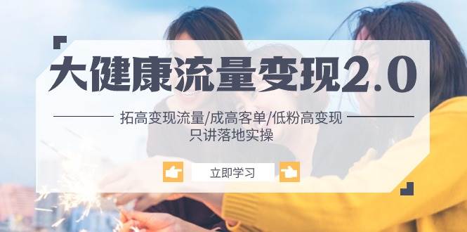 （10871期）大健康 流量 变现2.0：拓高变现 流量/成高客单/低粉高变现/只讲落地实战-三石资源库