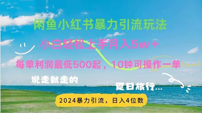 （11650期）2024暑假赚钱项目小红书咸鱼暴力引流，简单无脑操作，每单利润500+，…-三石资源库
