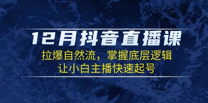 （13807期）12月抖音直播课：拉爆自然流，掌握底层逻辑，让小白主播快速起号-三石资源库