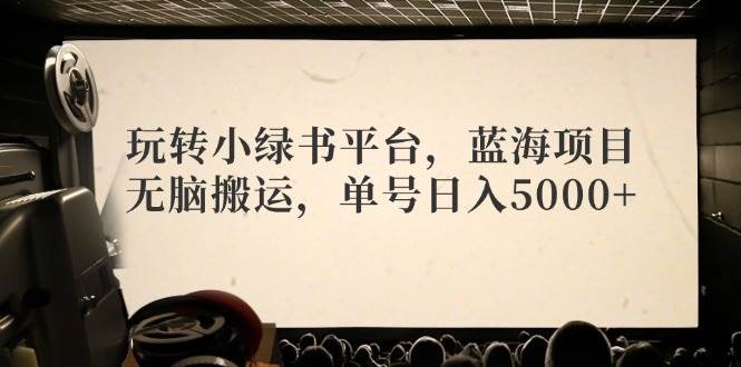 （12366期）玩转小绿书平台，蓝海项目，无脑搬运，单号日入5000+-三石资源库