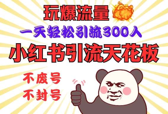 小红书引流天花板,玩爆流量,一天轻松引流300人,安全操作-三石资源库