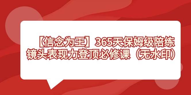 （8953期）【信念 为王】365天-保姆级陪练，镜头表现力登顶必修课（无水印）-三石资源库