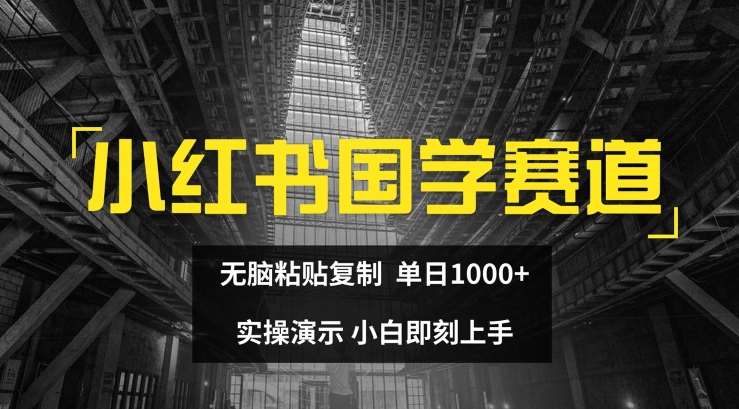 小红书国学赛道，无脑粘贴复制，单日1K，实操演示，小白即刻上手【揭秘】-三石资源库