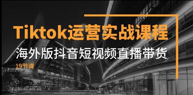 Tiktok运营实战课程，海外版抖音短视频直播带货（19节课）-三石淘金网