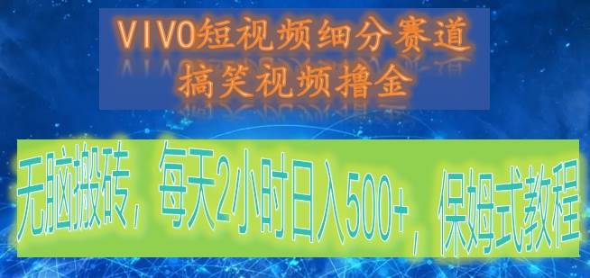 VIVO短视频细分赛道，搞笑视频撸金，无脑搬砖，每天2小时日入500+，保姆式教程-三石资源库