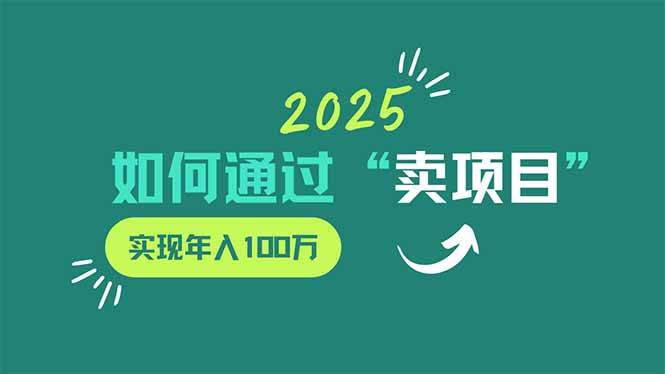 （14176期）2025年如何通过“卖项目”实现年入100万-三石资源库