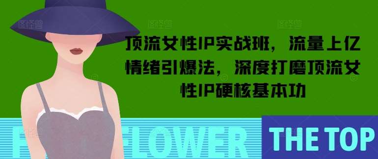 顶流女性IP实战班，流量上亿情绪引爆法，深度打磨顶流女性IP硬核基本功-三石淘金网