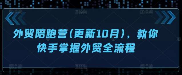 外贸陪跑营(更新10月)，教你快手掌握外贸全流程-三石淘金网
