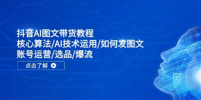 抖音AI图文带货教程：核心算法/AI技术运用/如何发图文/账号运营/选品/爆流-三石资源库