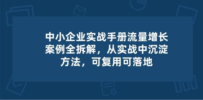 （10889期）中小 企业 实操手册-流量增长案例拆解，从实操中沉淀方法，可复用可落地-三石资源库