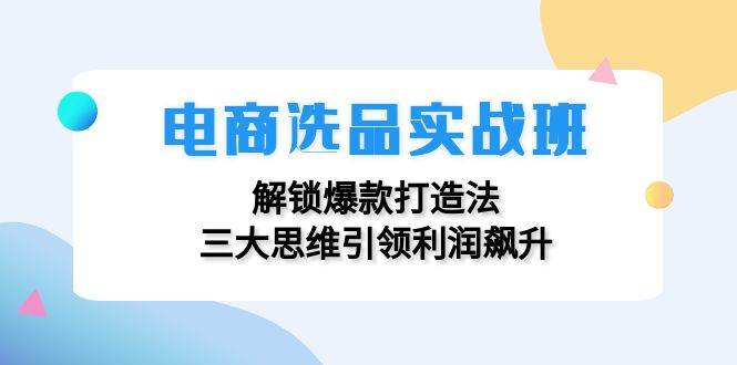 （12398期）电商选品实战班：解锁爆款打造法，三大思维引领利润飙升-三石资源库