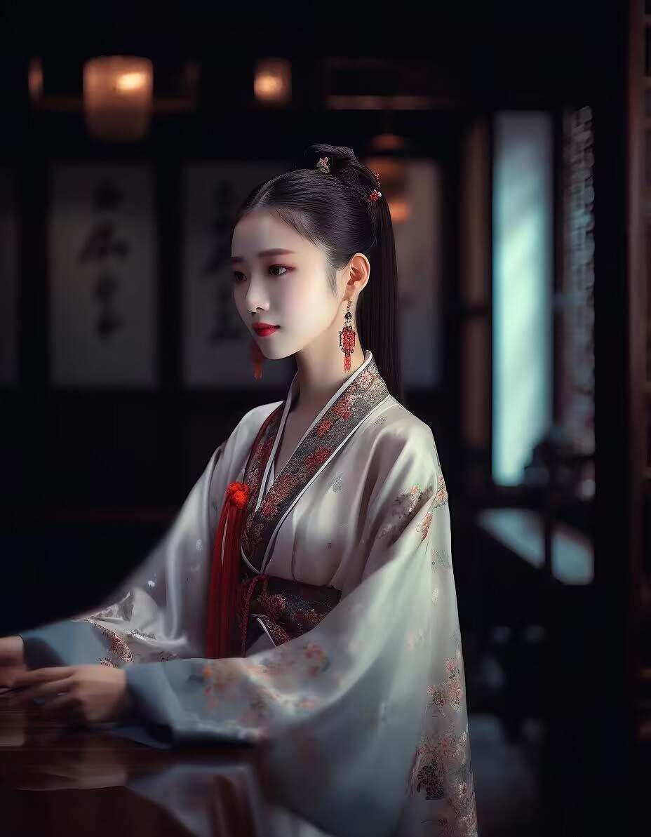 图片[8]-Midjourney关键词-AI生成中国风古装汉服美女人像提示关键词-三石资源库