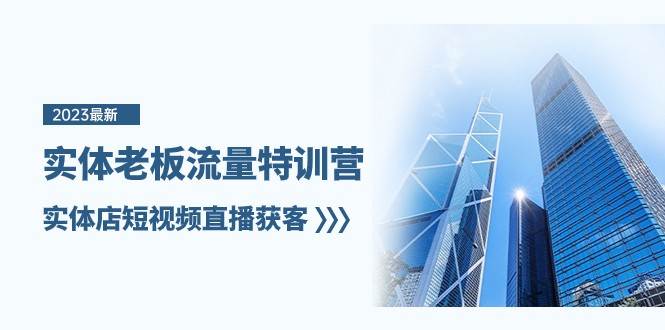 实体老板流量特训营，实体店短视频直播获客（7节课）-三石淘金网