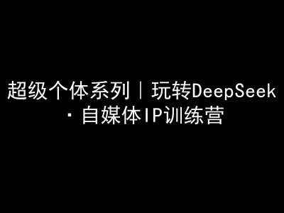 超级个体系列，玩转DeepSeek·自媒体IP训练营，deepseek教程-三石资源库