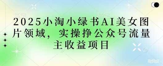 2025小绿书AI美女图片领域，实操挣公众号流量主收益项目-三石淘金网