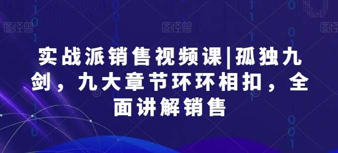 实战派销售视频课|孤独九剑，九大章节环环相扣，全面讲解销售-三石淘金网