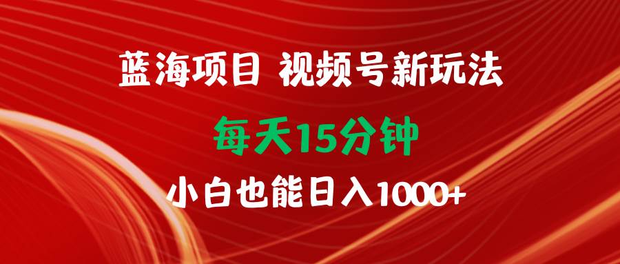 (9813期)蓝海项目视频号新玩法 每天15分钟 小白也能日入1000+-三石资源库