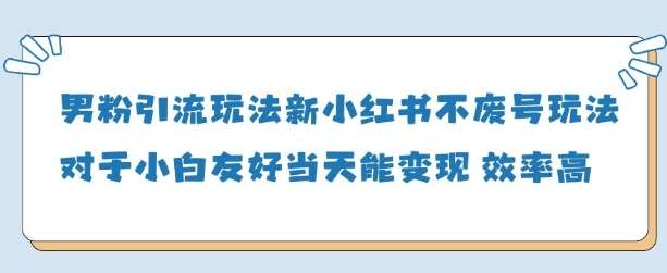 男粉引流玩法(新)，玩法友好做的好当天就能变现-三石资源库