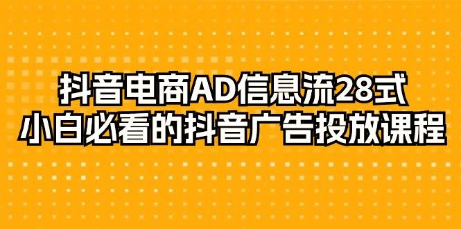 （9299期）抖音电商-AD信息流 28式，小白必看的抖音广告投放课程-29节-三石资源库