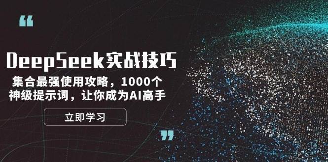 DeepSeek实战技巧：集合最强使用攻略，1000个神级提示词，让你成为AI高手-三石资源库