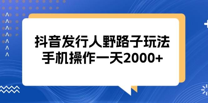 （13220期）抖音发行人野路子玩法，手机操作一天2000+-三石资源库