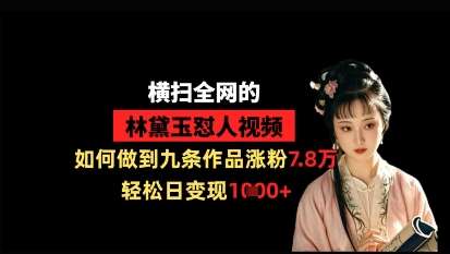 横扫全网的林黛玉怼人视频，如何做到九条作品涨粉7.8万，轻松日变现1k-三石资源库