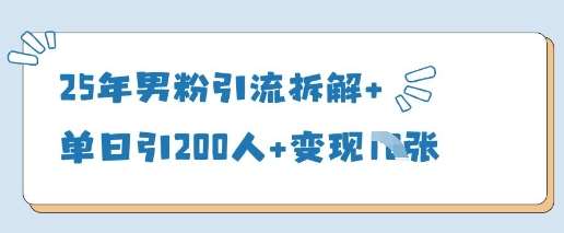25年男粉引流拆解+单日引200人+变现多张-三石资源库