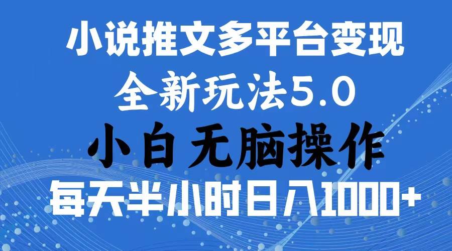 （11323期）2024年6月份一件分发加持小说推文暴力玩法 新手小白无脑操作日入1000+ …-三石资源库