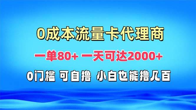 （13391期）免费流量卡代理一单80+ 一天可达2000+-三石资源库