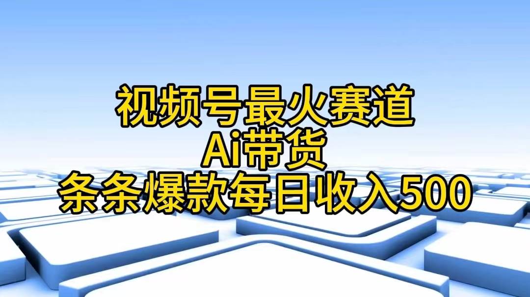 （11038期）视频号最火赛道——Ai带货条条爆款每日收入500-三石资源库