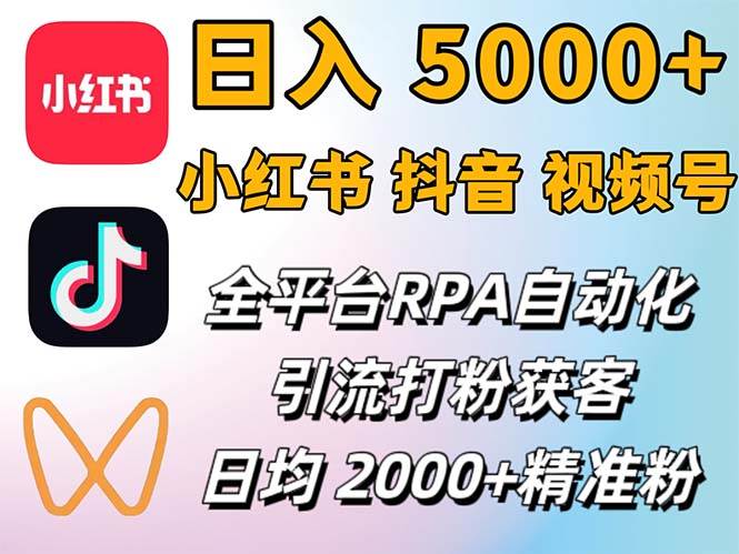 （12421期）小红书、抖音、视频号RPA全自动矩阵引流截流获客工具，日均2000+精准粉丝-三石资源库
