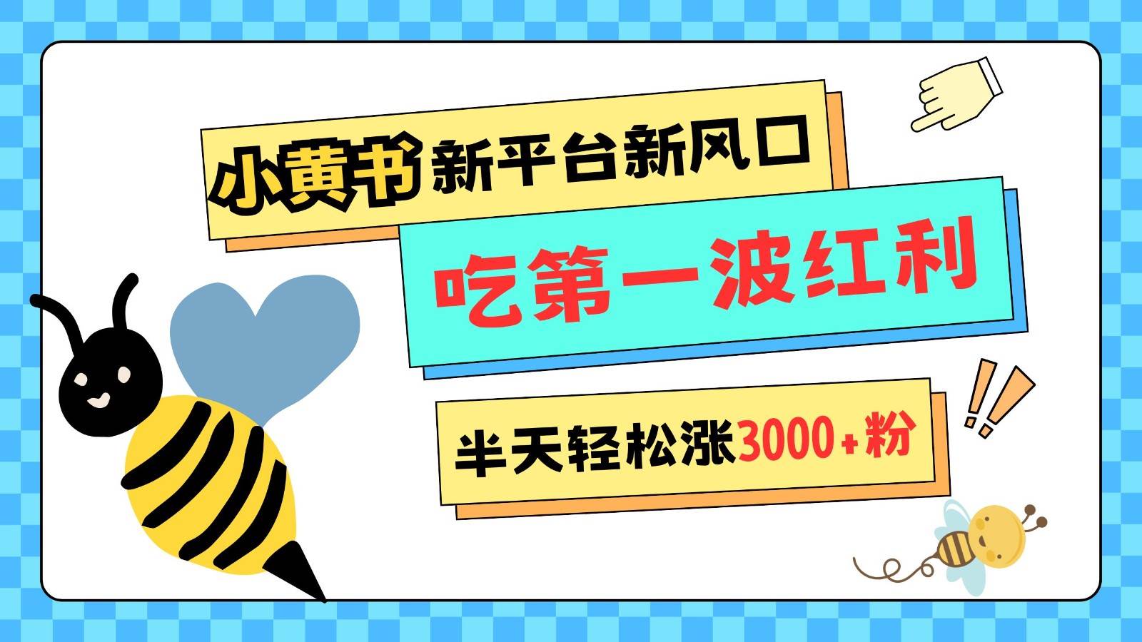 小黄书重磅来袭，新平台新风口，管理宽松，半天轻松涨3000粉，第一波红利等你来吃-三石资源库