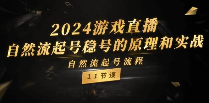 2024游戏直播自然流起号稳号的原理和实战，自然流起号流程（11节）-三石淘金网