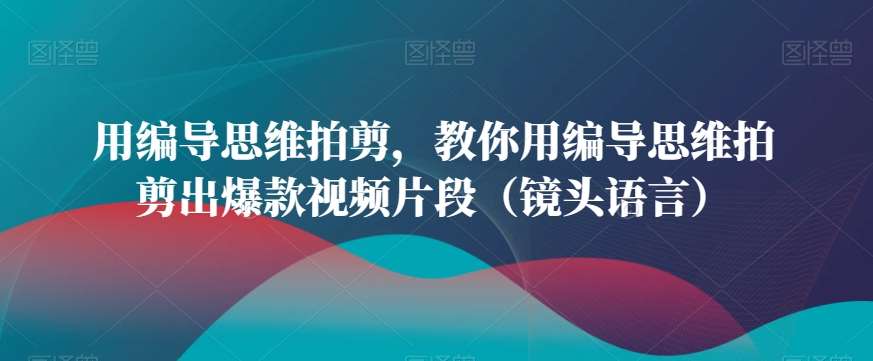 用编导思维拍剪，教你用编导思维拍剪出爆款视频片段（镜头语言）-三石资源库