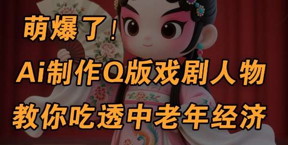 用Ai制作Q版戏剧人物，手把手教你吃透中老年经济，5分钟一个成品，多渠道变现-三石淘金网