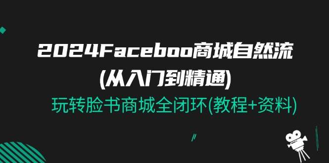 （11368期）2024Faceboo 商城自然流(从入门到精通)，玩转脸书商城全闭环(教程+资料)-三石资源库