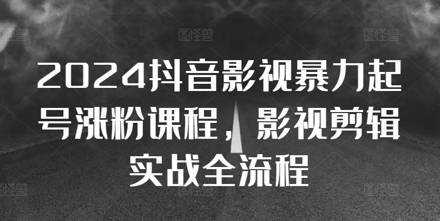 2024抖音影视暴力起号涨粉课程，影视剪辑搬运实战全流程-三石资源库