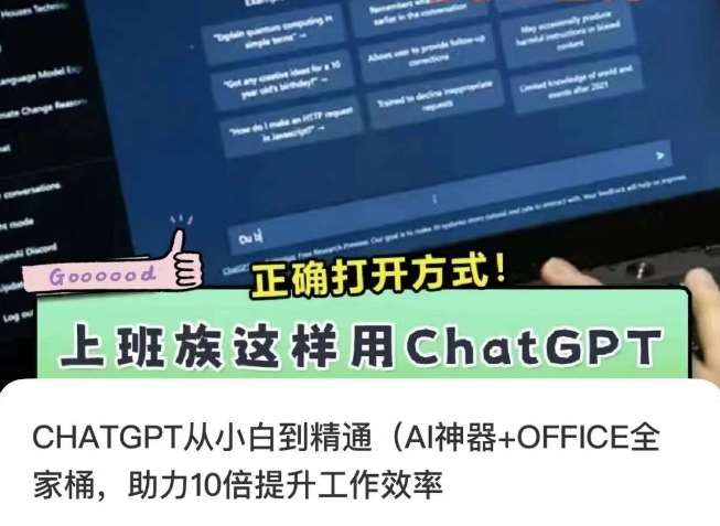 CHATGPT从小白到精通，AI神器+OFFICE全家桶，助力10倍提升工作效率-三石资源库