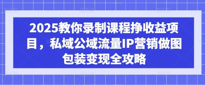 2025教你录制课程挣收益项目，私域公域流量IP营销做图包装变现全攻略-三石淘金网