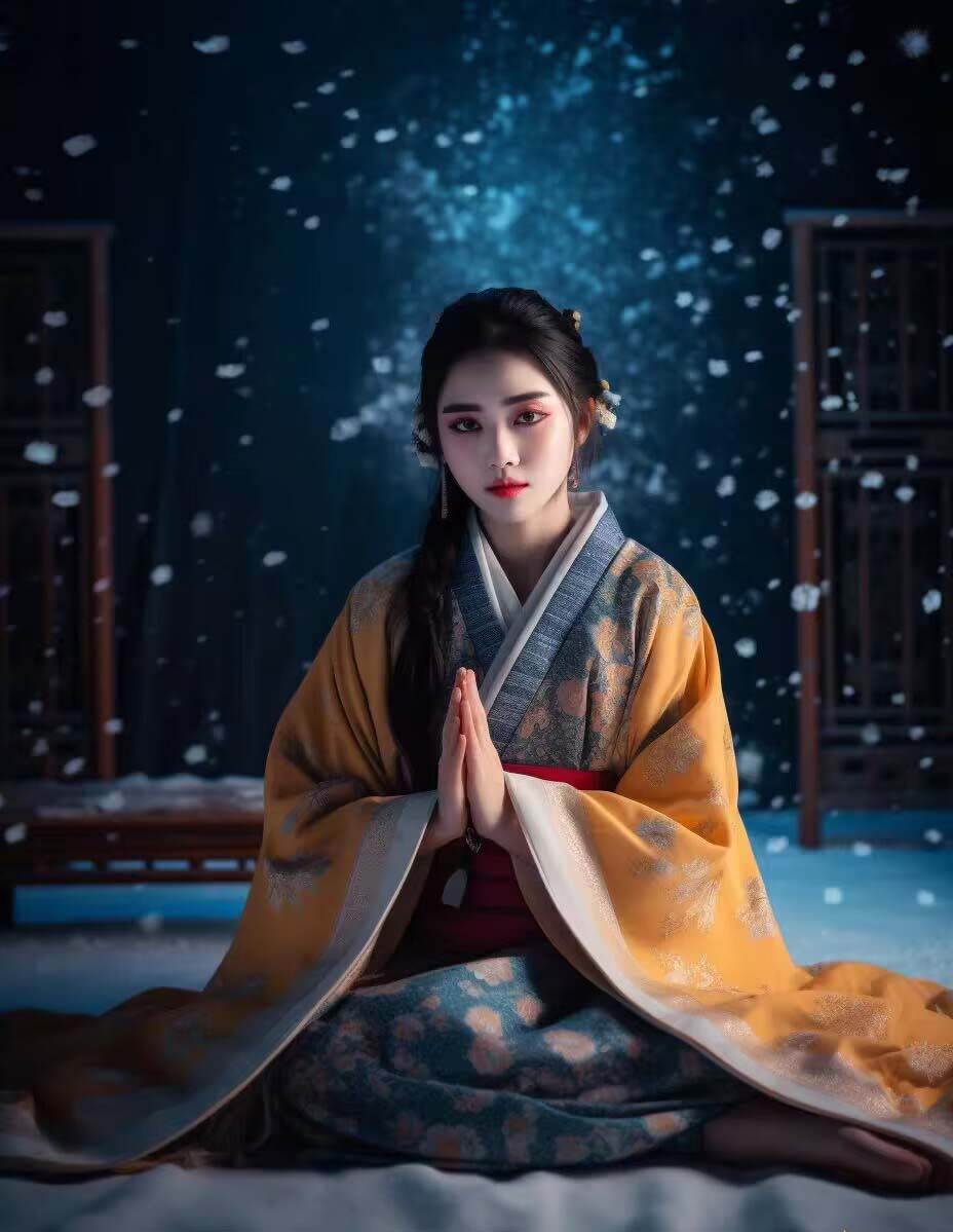 图片[5]-Midjourney关键词-AI生成中国风古装汉服美女人像提示关键词-三石资源库