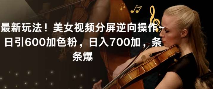 最新玩法！美女视频分屏逆向操作~日引600加色粉，日入700加，条条爆【揭秘】-三石资源库