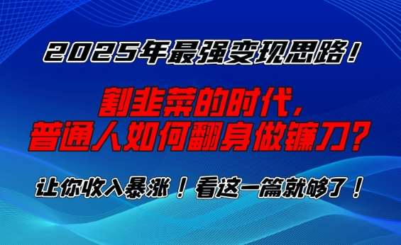 2025年最强变现思路，割韭菜的时代， 普通人如何翻身做镰刀？【揭秘】-三石资源库