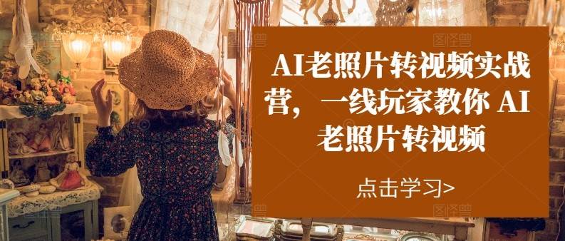 AI老照片转视频实操训练营，一线玩家教你AI老照片转视频-三石淘金网