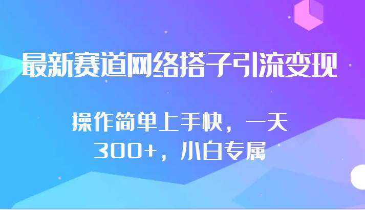 最新赛道网络搭子引流变现!!操作简单上手快，一天300+，小白专属-三石资源库